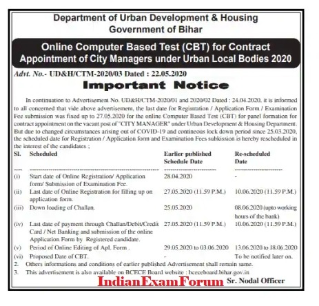 UDHD Bihar Recruitment 2020: Jobs in Bihar Municipal Development and Housing Department